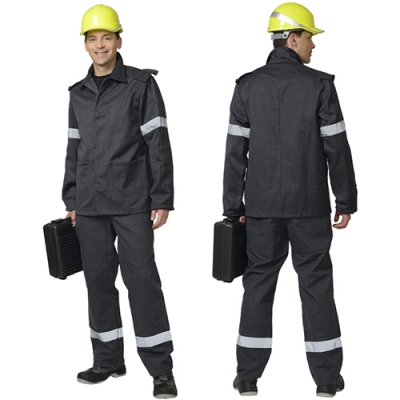 Костюм шахтёрский: куртка, брюки серый с СОП, тип А