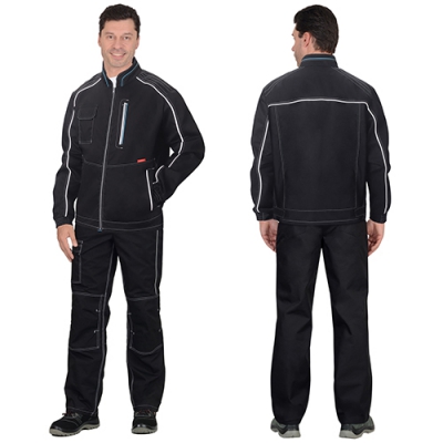 Костюм Алекс черный, куртка, полукомбинезон