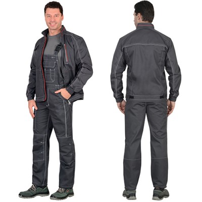 Костюм Алекс серый, куртка, полукомбинезон