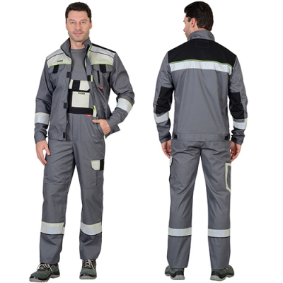 Костюм Бостон серый, куртка, полукомбинезон