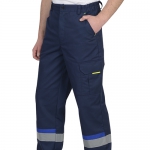 Брюки Бостон синие со светоотражающими полосками