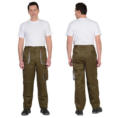 Брюки Crown цвета хаки со светло-серым