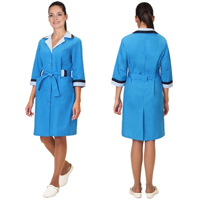 Халат женский Флора голубой