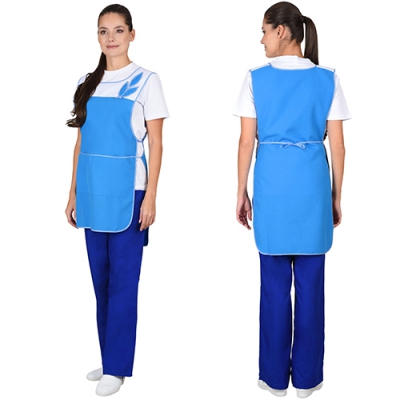 Фартук-сарафан Весна бирюзовый с белым