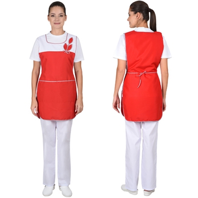 Фартук-сарафан Весна красный с белым