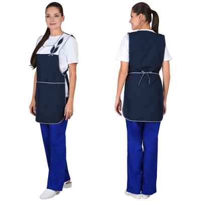 Фартук-сарафан Весна темно-синий с белым