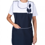 Фартук-сарафан Весна темно-синий с белым