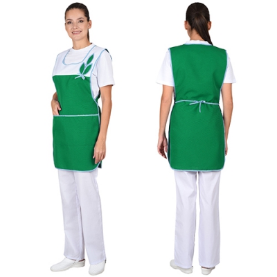 Фартук-сарафан Весна зеленый с белым