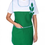 Фартук-сарафан Весна зеленый с белым