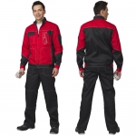 Костюм Гранд черный с красным, куртка, полукомбинезон