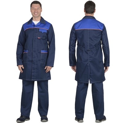 Мужской халат Фаворит синий с ВО пропиткой