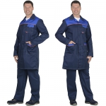 Мужской халат Фаворит синий с ВО пропиткой