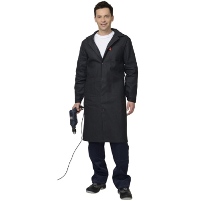 Мужской халат х/б диагональ черный