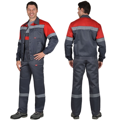 Костюм Легионер темно-серый с красным, куртка, полукомбинезон