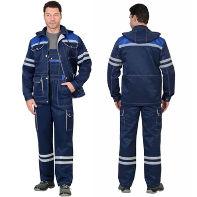 Костюм Лидер синий, куртка, полукомбинезон