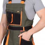 Костюм Манхеттен оливковый, укороченная куртка, полукомбинезон МВО