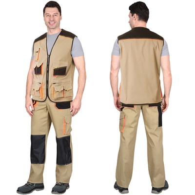 Костюм Манхеттен песочный, жилет, брюки МВО