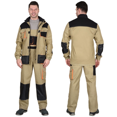 Костюм Манхеттен песочный, куртка, полукомбинезон МВО
