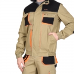 Костюм Манхеттен песочный, укороченная куртка, брюки МВО