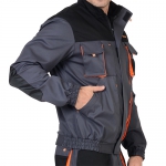 Костюм Манхеттен серый, укороченная куртка, полукомбинезон МВО