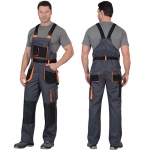 Костюм Манхеттен серый, укороченная куртка, полукомбинезон МВО