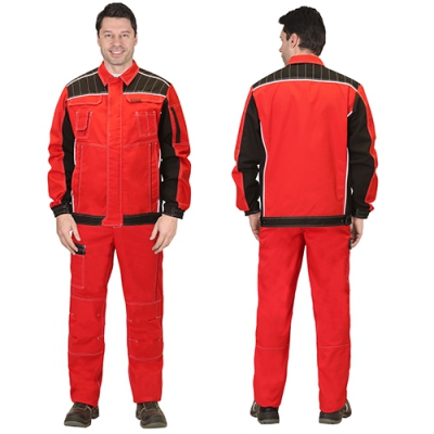 Костюм Престиж красный, куртка, полукомбинезон
