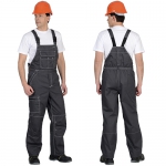 Костюм Престиж серый с оранжевой отделкой, куртка, полукомбинезон