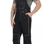 Костюм Престиж, серая с зеленой отделкой куртка, черный полукомбинезон