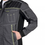 Костюм Престиж серый с зеленой отделкой, куртка, полукомбинезон