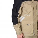 Костюм Вест-Ворк песочный с черным, куртка удлиненная, брюки