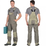 Костюм Вест-Ворк оливковый, куртка укороченная, полукомбинезон