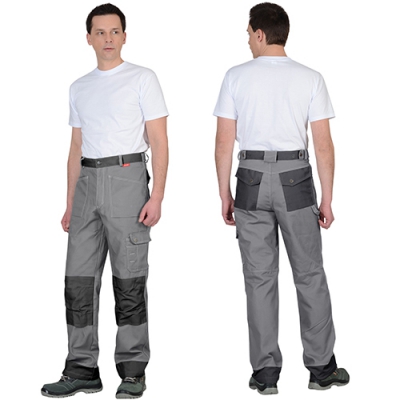 Брюки Вест-Ворк светло-серого цвета с темно-серым